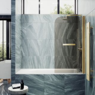 Шторка на ванну MaybahGlass MGV-789-3 80см золото